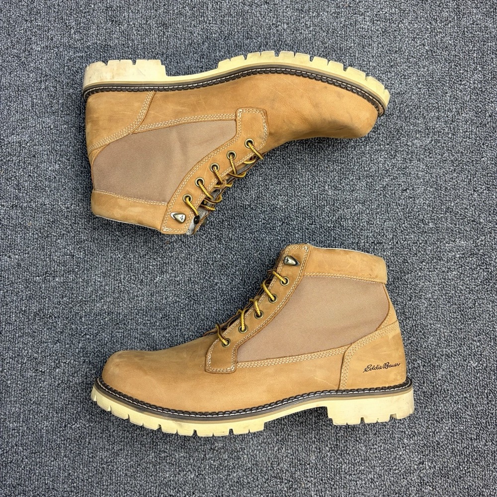 Eddie Bauer Severson Brown Leather Lace Up Moc Boots Men US 13 Gorpcore 0046-273